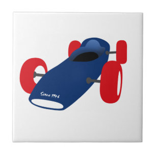 Azulejo Carreras ilustracion de coche impreso en camisetas