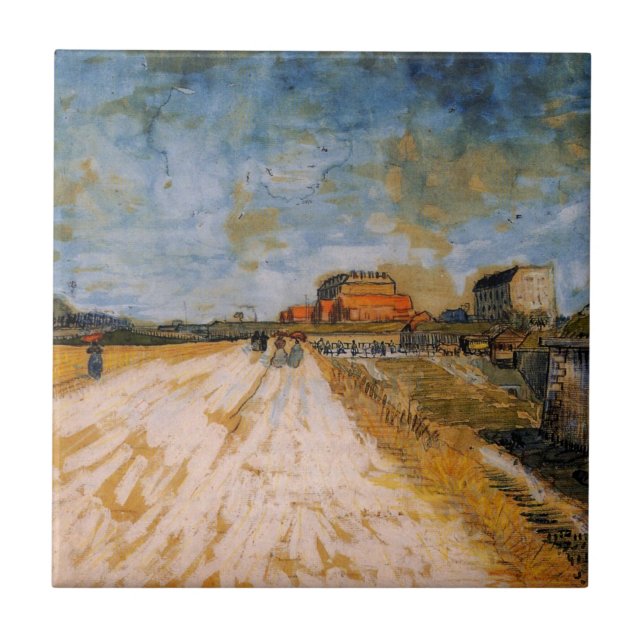 Azulejo Carretera de Van Gogh que corre junto a las murall (Frente)