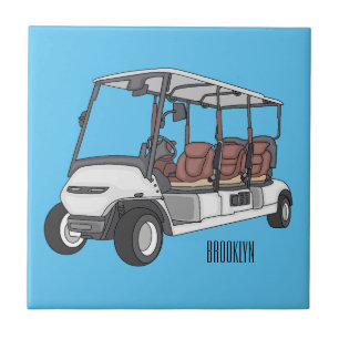 Azulejo Carro de golf / ilustracion personalizado de coche