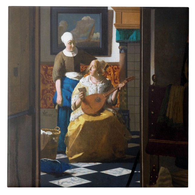 Azulejo Carta de amor, Johannes Vermeer (Frente)
