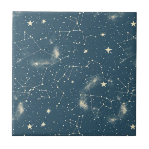 Azulejo Carta de constelaciones de luna de marfil academia