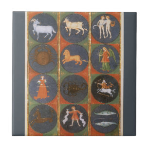 Azulejo Carta Zodiacal Astrológica Celestial Antigua, 1475