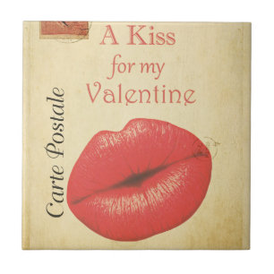 Azulejo Carte Postale Valentine Kiss