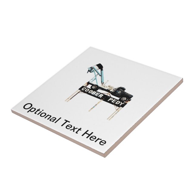 Azulejo Cartel de bienvenida de Coober Pedy Opal Mining Tr (Lado)