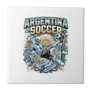Azulejo Cartel de Naciones Delantero Esqueleto Fútbol Arge