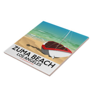 Azulejo Cartel de playa de Zuma LA Rail