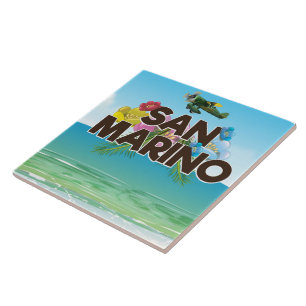 Azulejo Cartel de viaje a la playa de San Marino