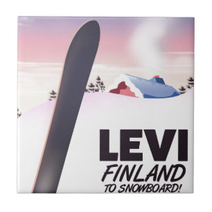 Azulejo Cartel de viaje de esquí de Levi Finlandia