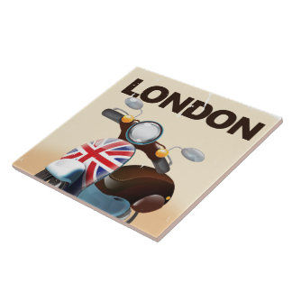 Azulejo Cartel de viaje de jack scooter union de Londres