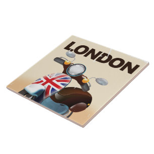 Azulejo Cartel de viaje de la unión de scooters antiguos d
