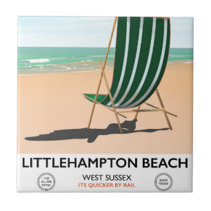 Azulejo Cartel de viaje de Littlehampton Beach East Sussex