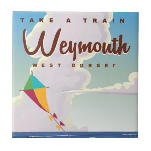 Azulejo Cartel de viaje de vacaciones vintage Weymouth Ing