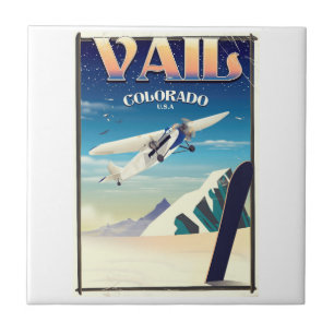 Azulejo Cartel de viaje vintage de Vail Colorado