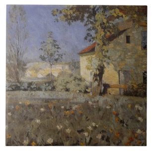 Azulejo Casa antigua Mourier-Petersen en el jardín