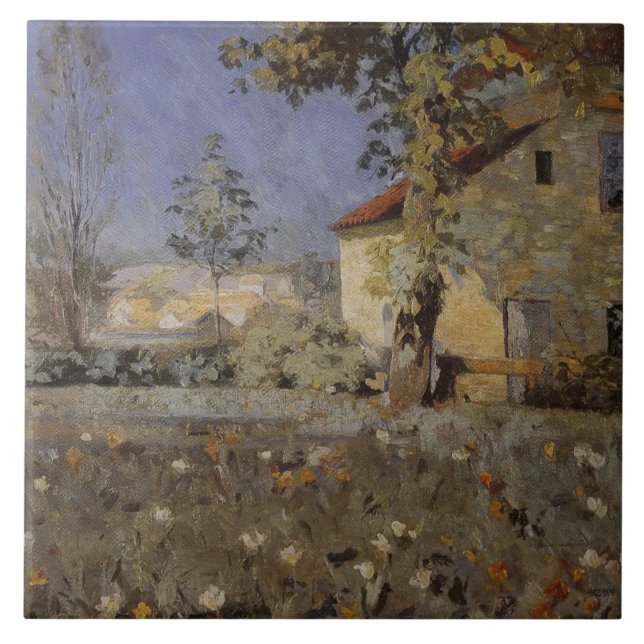 Azulejo Casa antigua Mourier-Petersen en el jardín (Frente)