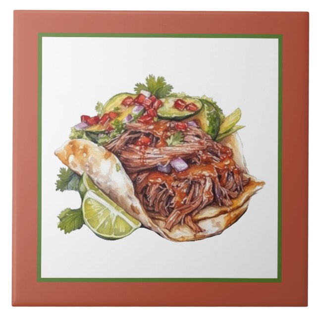 Azulejo casa de comidas mexicana fresca Fabricación de neg (Frente)