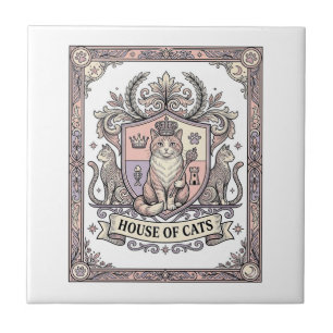 Azulejo Casa De Gatos Heráldica De Gatos Escudo De Armas V