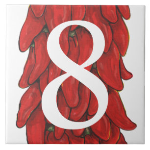 Azulejo Casa de pepino de Chile rojo del suroeste número 