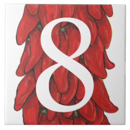 Azulejo Casa de pepino de Chile rojo del suroeste número 8