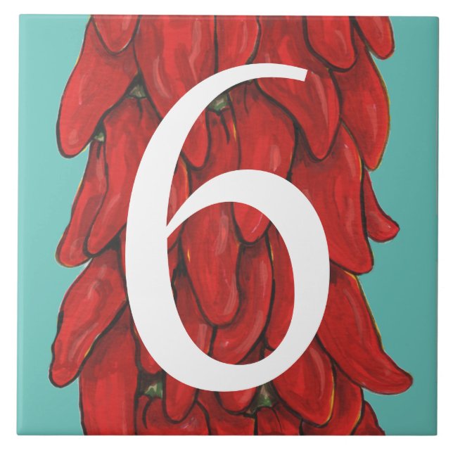 Azulejo Casa de Pepper Chili Rojo del Suroeste #6 Seis Tur (Frente)