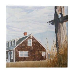 Azulejo Casa de Playa al Amanecer