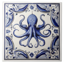Casa de playa Octopus Blue and White Sea
