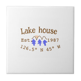 Azulejo Casa del lago. Fecha año personalizado coordenadas