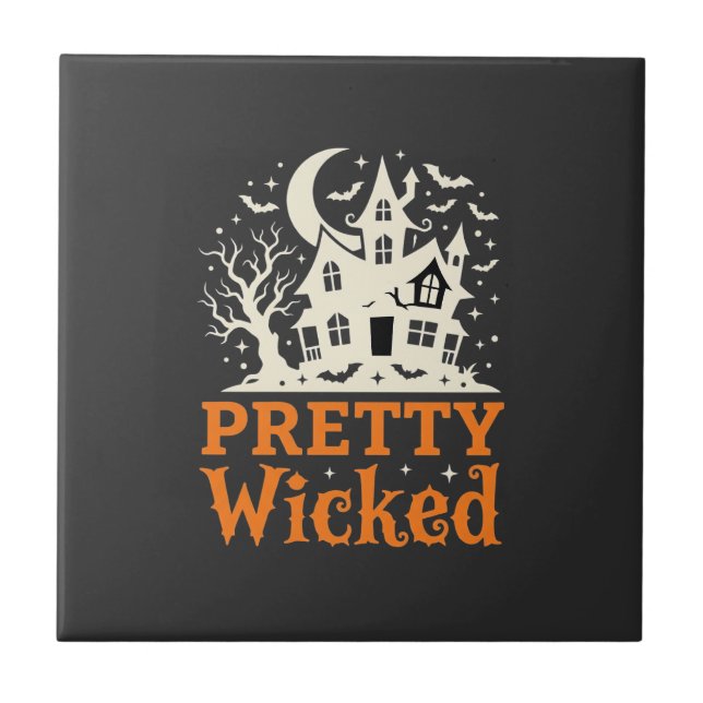 Azulejo Casa Embrujada de Halloween Pretty Wicked_1 (Frente)