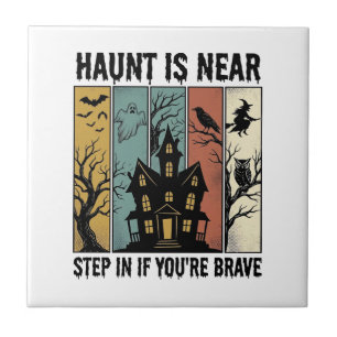 Azulejo Casa Embrujada Halloween Grabado Antiguo Diseño Es