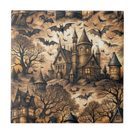 Azulejo Casa embrujada vintage