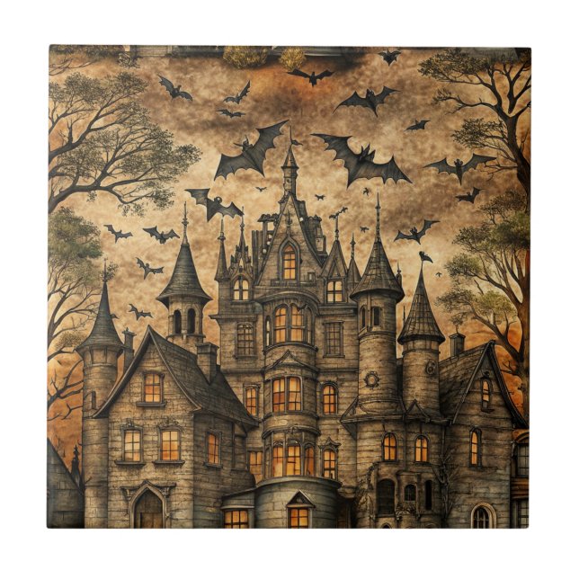 Azulejo Casa embrujada vintage (2) (Frente)