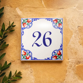 Azulejo Casa Mediterránea Personalizada Número – Melograno