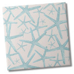Azulejo Casa Nautical Starfish Beach<br><div class="desc">Un tostador o una taupe de moda y una verde azulada línea de playa costera con estrellas de mar. ¡Cambia el color de fondo si quieres! Si quieres usar esta baldosa como una pequeña montaña o un trívet para una bebida o un plato.. o quieres ir grande con un chaparrón...</div>