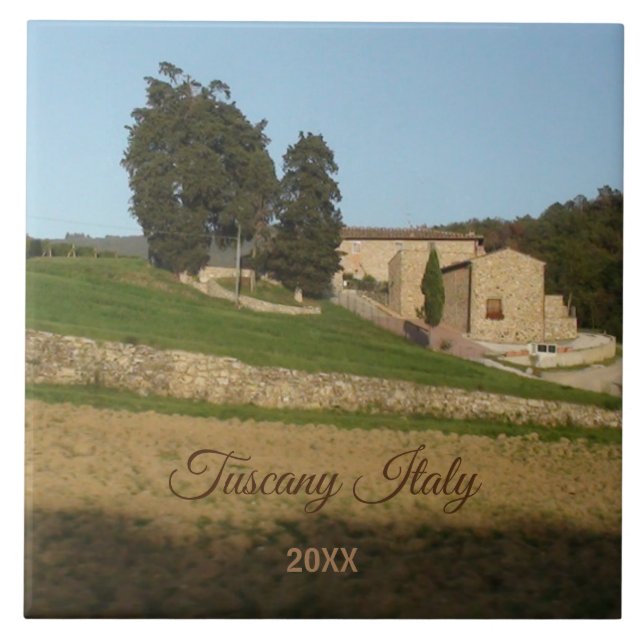 Azulejo Casa rural rústica Toscana Italia foto Tile cerámi (Frente)