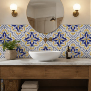 Azulejo Casa Valencia Amber Medallion Mediterranean