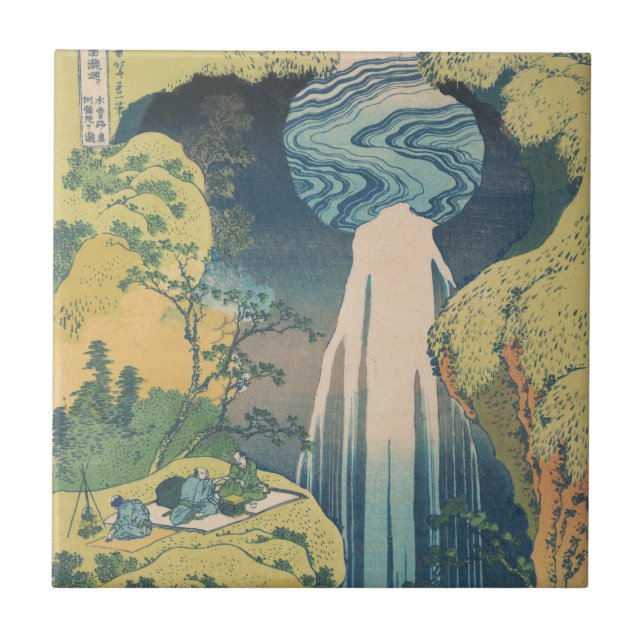 Azulejo Cascada Amida de Hokusai Japón Cascada  (Frente)