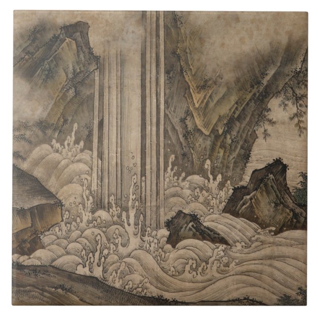 Azulejo Cascada (arte paisajístico japonés) (Kano Motonobu (Frente)