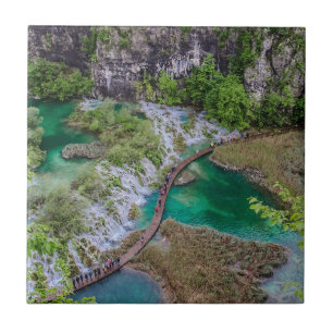 Azulejo Cascada de cascada del parque de lagos Plitvice