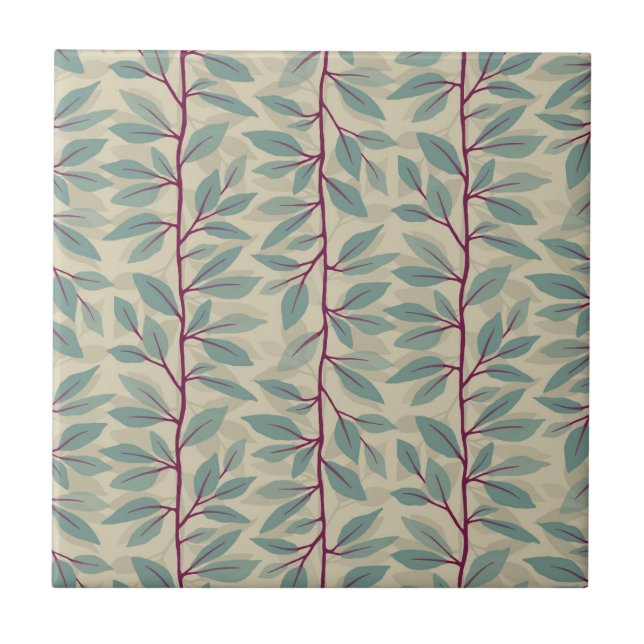 Azulejo Cascada de follaje vertical deja berry Verde azula (Frente)