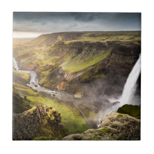 Azulejo Cascada de Haifoss   Verano en Islandia