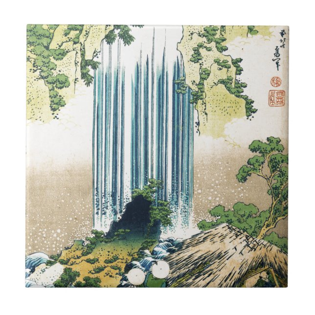 Azulejo Cascada de montaña sobre la choza (Frente)