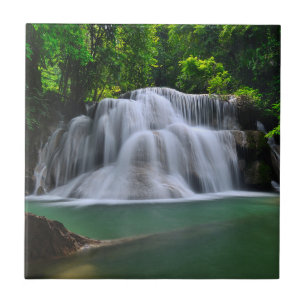 Azulejo Cascada el Kanchanaburi, Tailandia de Erawan