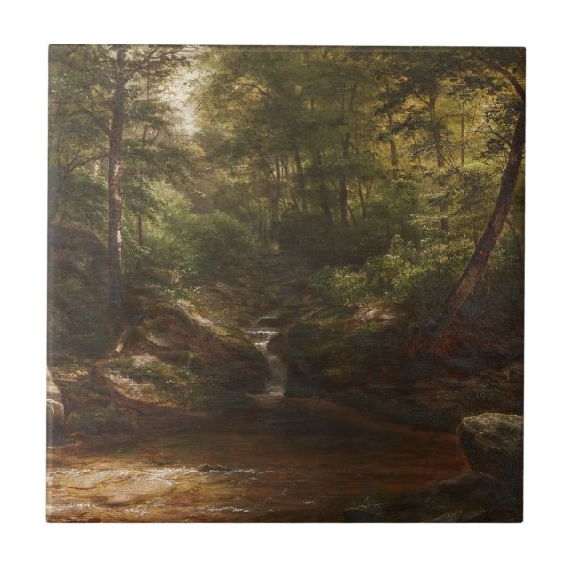 Azulejo Cascada en el bosque - George Hetzel (Frente)