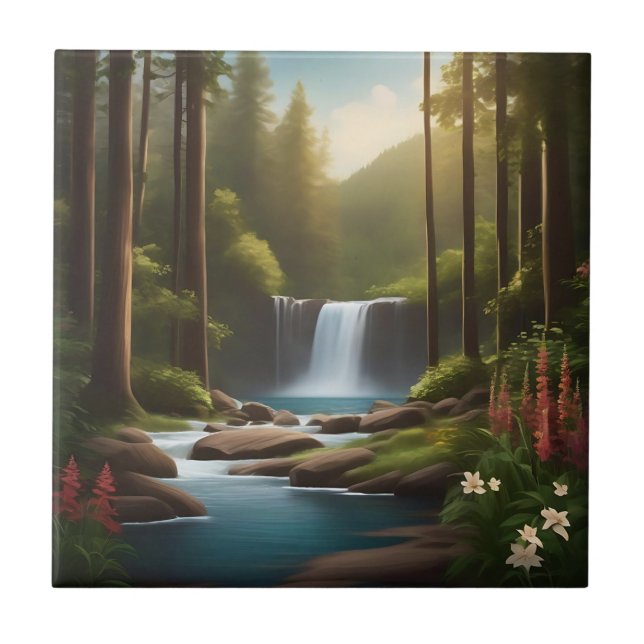 Azulejo Cascada Tranquila Un Retiro Tranquilo (Frente)