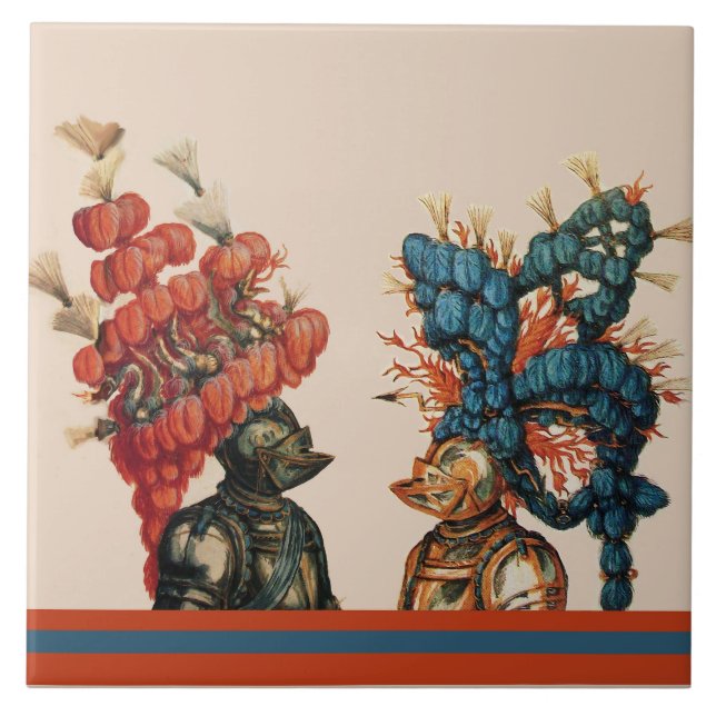 AZULEJO CASCADAS MEDIEVALES DE KNIGHT CON PIES ROJOS (Frente)