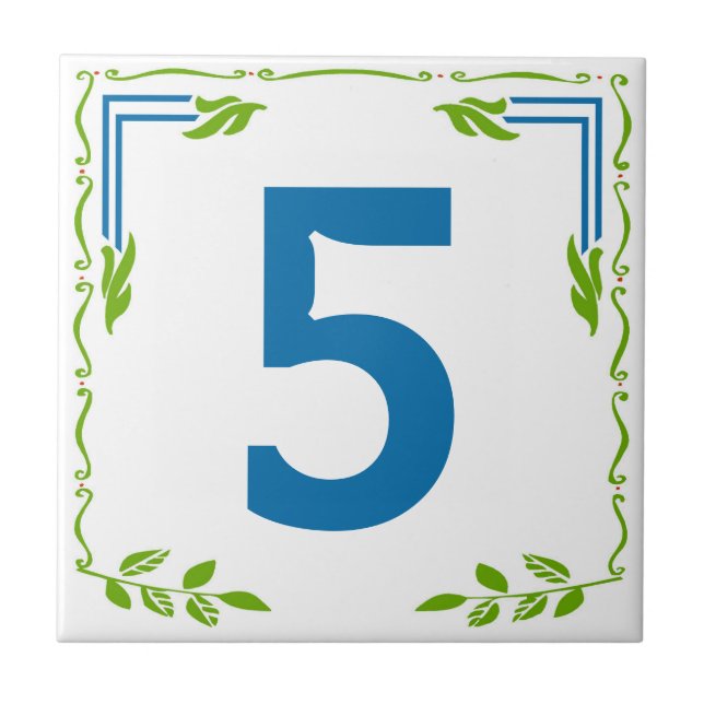 Azulejo Casco de desplazamiento de leafy vintage Número de (Frente)