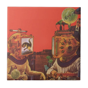 Azulejo Cascos de vapor punk alienígena de ciencia ficción
