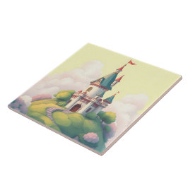 Azulejo Castillo caprichoso con jardín verde