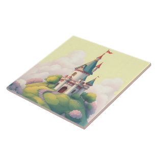 Azulejo Castillo caprichoso con jardín verde