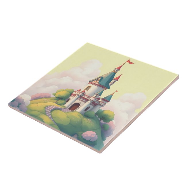 Azulejo Castillo caprichoso con jardín verde (Lado)